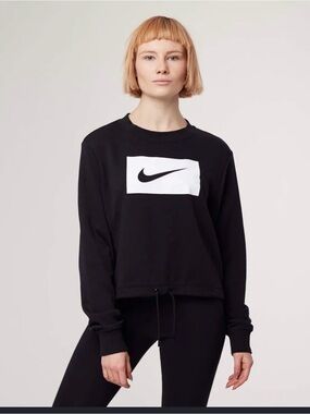 Nike Black Crewneck Sweatshirt with tie waist